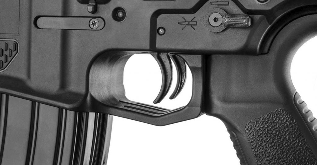 The Gilboa Snake double barrel AR 15 features a pair of separate triggers for the civilian model.